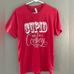 Size medium Cupid bring me a Cowboy canvas tshirt